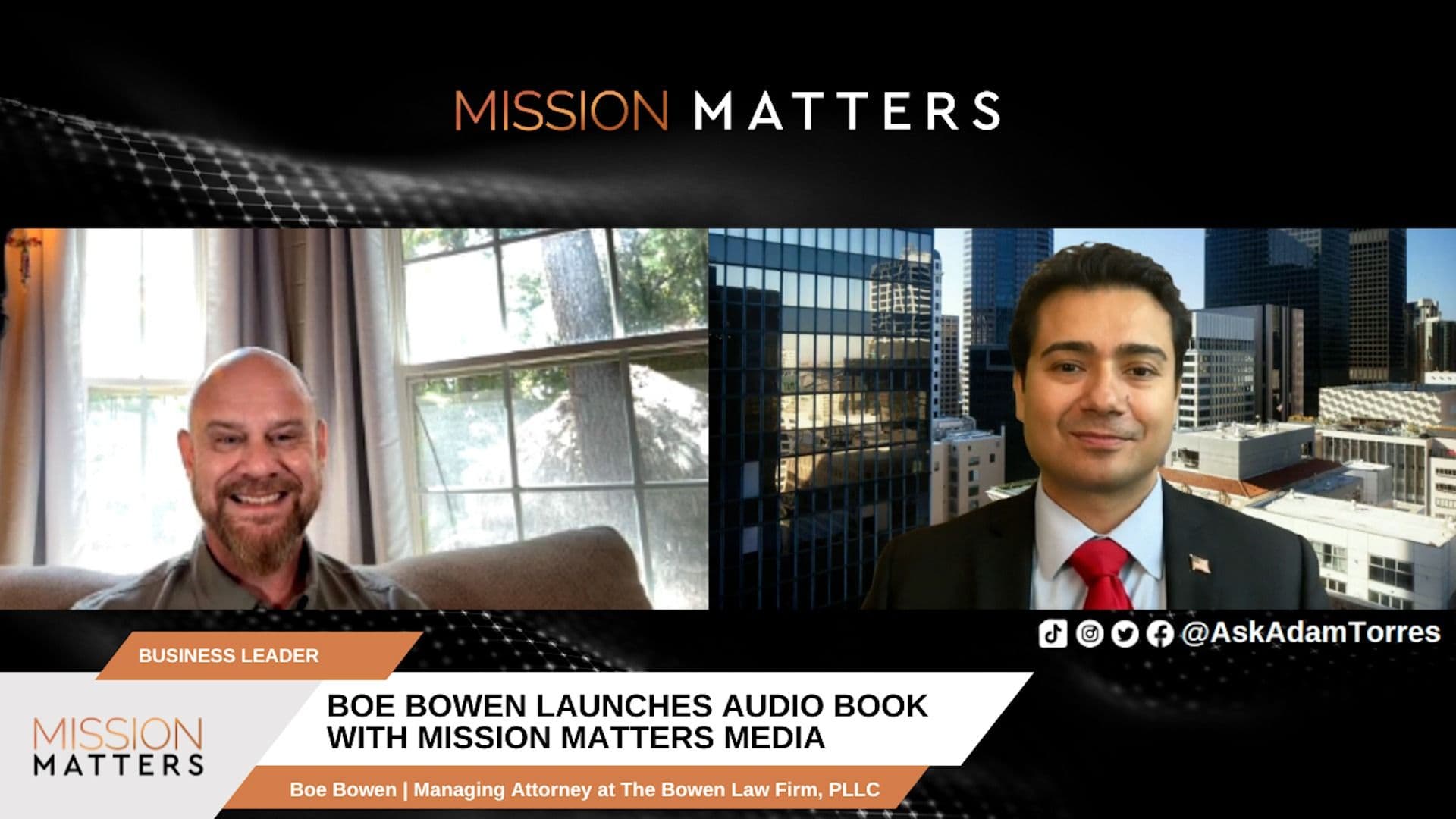 Boe Bowen Launches Audio Book with Mission Matters Media